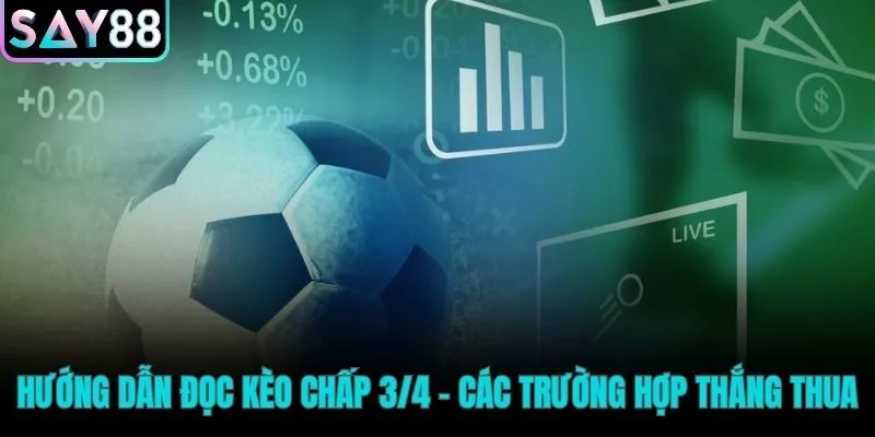 Giải thích các trường hợp thắng thua của kèo chấp 3/4